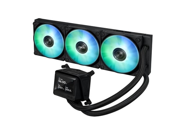 ASUS MAX Gaming LC 360 ARGB LCD - Væskekjølesystem for prosessor - Radiatorstørrelse: 360 mm - (for: AM4, AM5, LGA1851, LGA1700) - kobber - 120 mm