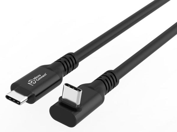 MicroConnect Premium - USB-kabel - USB-C (hann) rett til USB-C (hann) vinklet - USB 3.2 Gen 2x2 - 20 V - 5 A - 5 m - up to 20 Gbps data transfer ra...