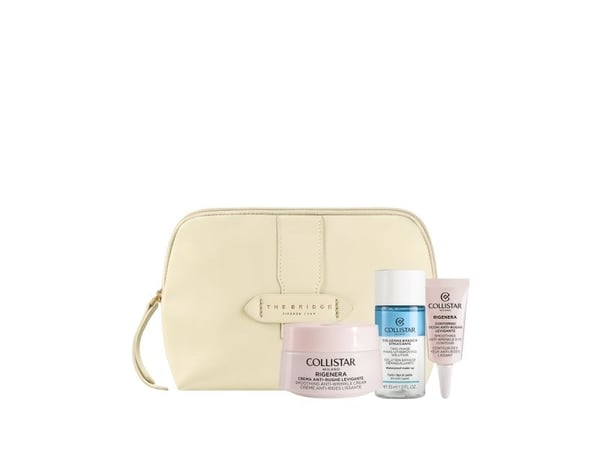 COLLISTAR SET (SMOOTHING ANTI WRINKLE CREAM+TWO PHASE MAKE UP REMOVING 35ML+EYE CONTOUR 5ML+cosmetic bag )