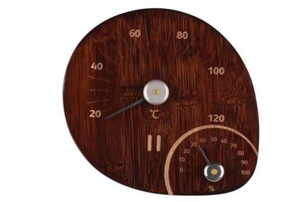 Badstuetermometer med fuktmåler Rento, brun