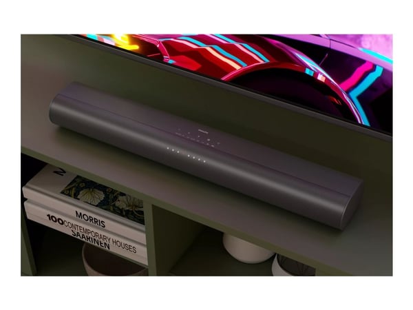 Philips TAB6100 - Soundbar - för tv - 2.1-kanals - trådlös - Bluetooth - 80 Watt (Total) - grå-metallic
