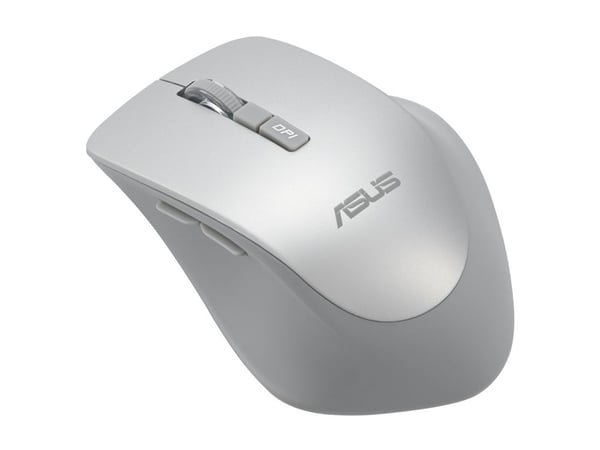 ASUS WT425 - Mus - ergonomisk - optisk - 6 knapper - trådløs - 2.4 GHz - USB trådløs mottaker - sølvsløret
