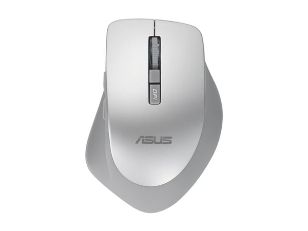 ASUS WT425 - Mus - ergonomisk - optisk - 6 knapper - trådløs - 2.4 GHz - USB trådløs mottaker - sølvsløret