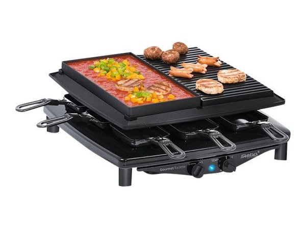 Steba RC 4 plus deluxe - Raclette/grill/hetstein - 1.5 kW - svart