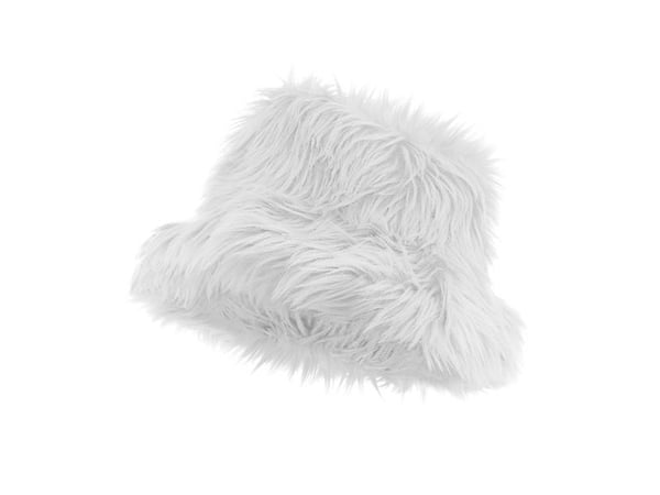 Hvit pels-hatt