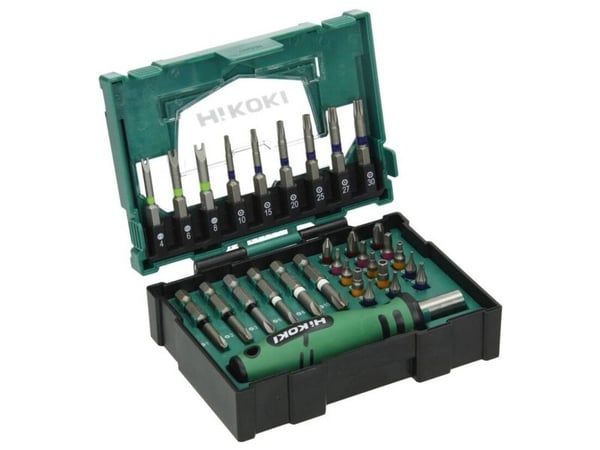 HiKOKI 40030023 bitsesett T-profil slisset kors Phillips kors Pozidriv sekskant inkl. bitholder