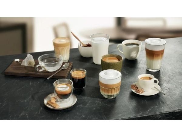 Siemens EQ.500 classic TP515R02 - Automatisk kaffemaskin med melkeskummer - 15 bar - hvitt / lys sølv
