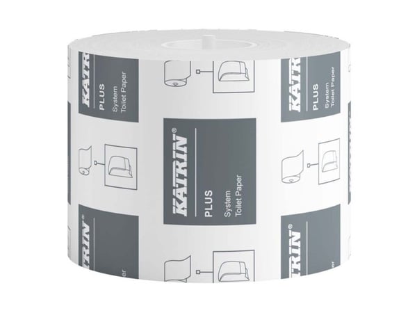 Toalettpapir Katrin Plus System 2-lags, hvitt, ny fiber, med kjerne - (36 ruller per kartong)