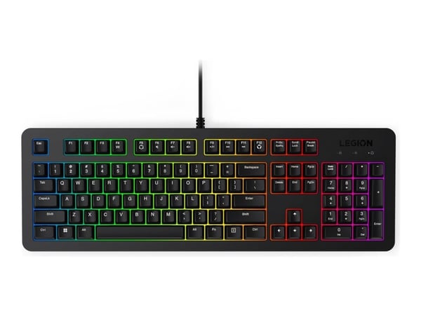 Lenovo Legion K310 RGB - Tastatur - gaming - full size - bakgrunnsbelyst - USB - QWERTY - amerikansk engelsk - svart - løsvekt