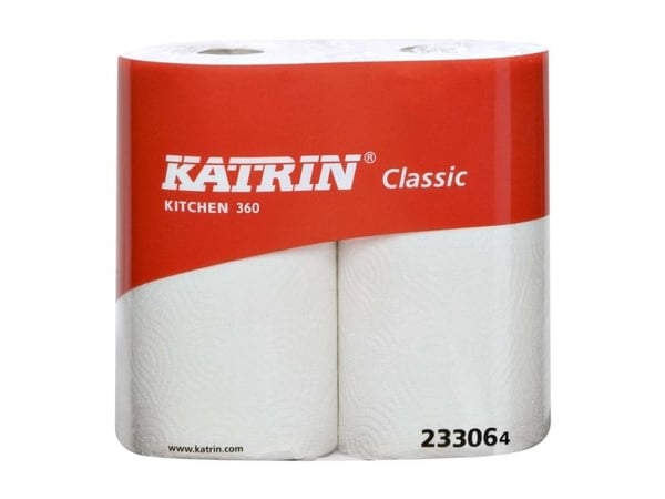 Køkkenrulle, Katrin, 1 lag, hvid 212mm x 100.00m, 25g/m2 pakke a 12 ruller - (25 stk.)