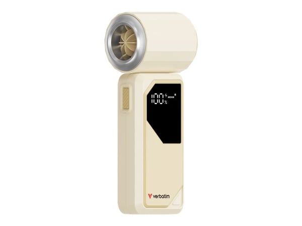 Verbatim Cool 'n' Go AirJet - Kjølevifte - bærbar - USB-C - hvit sølvfarge