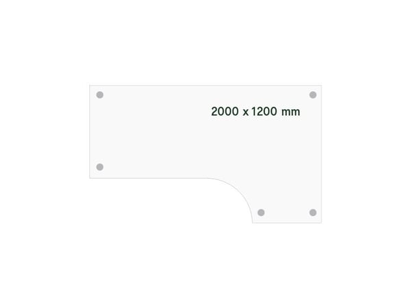Työpöytä DNA, koivu 2000x1200 mm Oikea I-jalka/Valkoinen