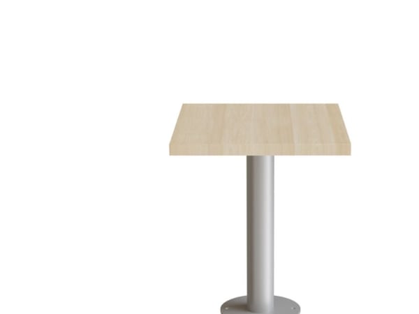 Pöytä Marie, 700x600 mm, korkeus 720 mm, massiivikoivu ja alumiininharmaa runko