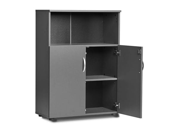 Kontorsskåp Ekoflex 800x1090 mm, Antracit med låga dörrar