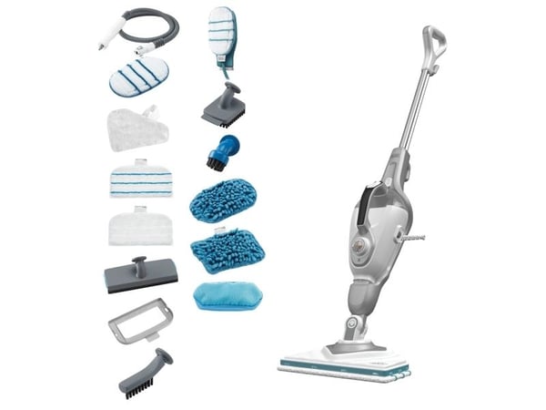 Black & Decker Steam-Mop + SteaMitt, Steam mop, 0,5 l, Grå, Knapper, 8 m, 1600 W