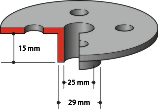 Makita 163080-8, 29 mm, 25 mm, 15 mm
