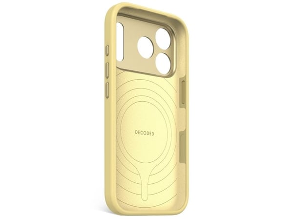 Decoded AntiMicrobial Silicone Backcover - beskyttelsesveske i silikon for iPhone 17 Pro kompatibel med MagSafe yuma yellow