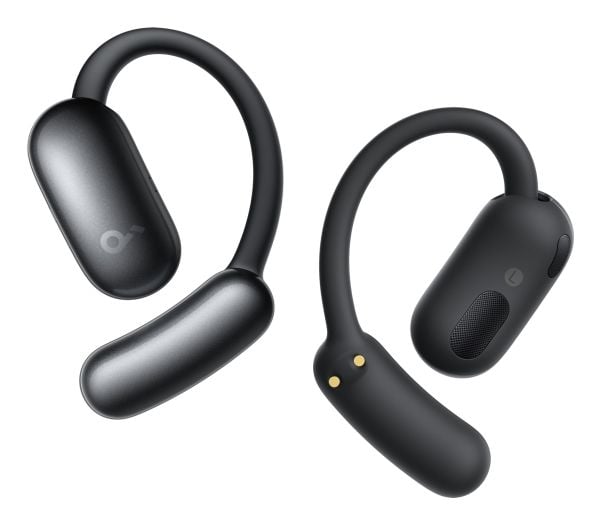 Soundcore AeroFit 2 AI Assistant - True wireless-hodetelefoner med mikrofon - åpent øre - over-øret-montering - Bluetooth - svart