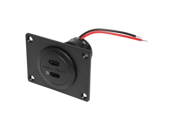 Dobbelt USB-C-kontakt for innfelling med LED