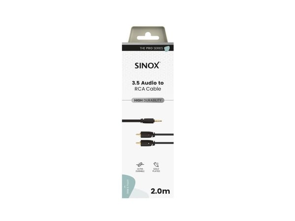 Sinox PRO mini-jack till phono-kabel 2 m svart