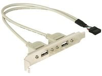 DeLOCK Slotbracket 1x internal USB 5pin > 2x USB2.0 external, 0,3 m, USB A