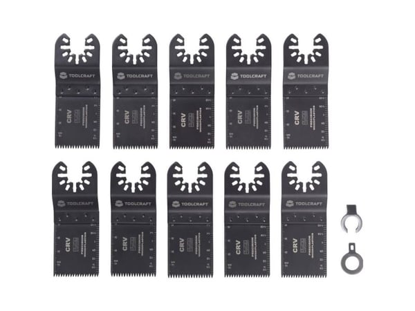 TOOLCRAFT TO-10283850 krom-vanadium stål tilbehørsett for multiverktøy 10 deler 34 mm 10 stk