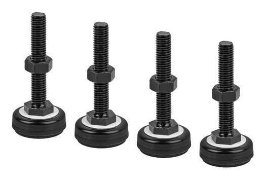 Lanberg - Rack feet - M10 - RAL 9004, svart (en pakke 4)