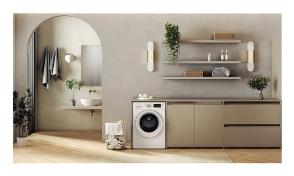 Whirlpool FFWDB 964489 WV EE, Frontmatet, Frittstående, Hvit, Venstre, Rotasjon, Berøringskontroll, 6 kg