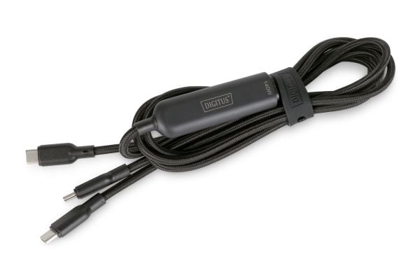 DIGITUS - USB-kabel - USB-C (hann) til USB-C (hann) - USB 2.0 - 48 V - 5 A - 1.8 m - USB Power Delivery 3.1 (140W) - svart