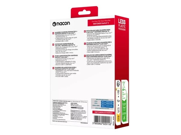 NACON NA029116, Ladesystem, Nintendo Switch 2, Svart, Blå, Grønn, Rød, Joy-Con