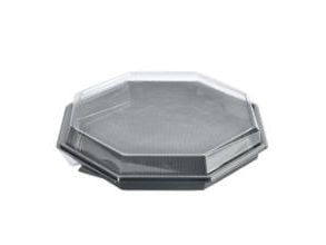 Multiboks Octaview 1-rom 1869 ml 305x305x60 mm med lokk rPET grå/klart, 96 stk/krt