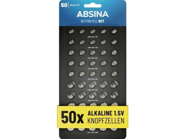 Absina knappcelle-batterisett 1 stk alkali-mangan