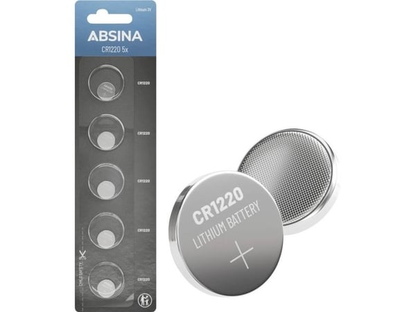 Absina knappcellebatteri CR 1220 3 V 5 stk litium