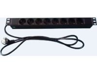 Microconnect CABINETACC23, Perus, 1U, Vaaka/Pysty, Musta, 8 AC-pistorasia(a), 3 m