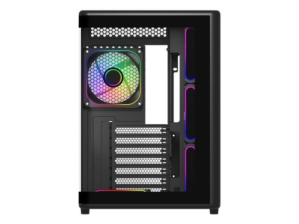 Cooler Master Elite 600 - Mid tower - ATX - sidepanel med vindu (herdet glass) - ingen strømforsyning (ATX) - svart - USB/lyd