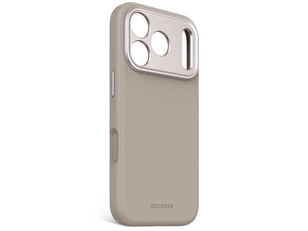 Decoded AntiMicrobial Silicone Backcover - suojaava silikoni tapauksessa iPhone 17 Pro yhteensopiva MagSafe (pehmeä taupe) kanssa