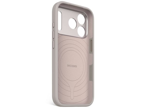 Decoded AntiMicrobial Silicone Backcover - suojaava silikoni tapauksessa iPhone 17 Pro yhteensopiva MagSafe (pehmeä taupe) kanssa