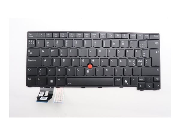 Chicony - Erstatningstastatur for bærbar PC - med Trackpoint - bakbelysning - QWERTY - Nordisk - svart - FRU