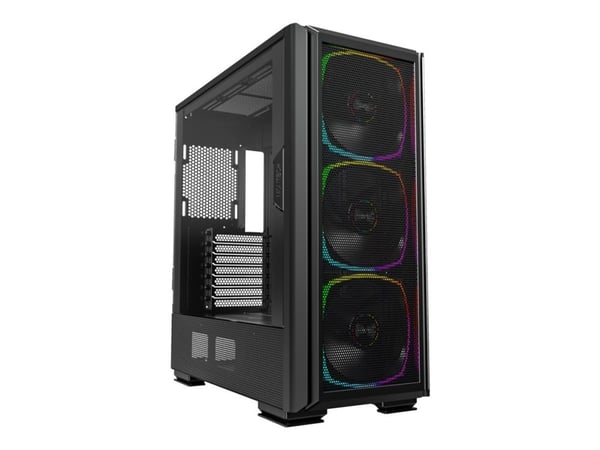 Montech SKY TWO GX - Mid tower gaming - utvidet ATX (E-ATX) - sidepanel med vindu (glass) - ingen strømforsyning (ATX) - svart - USB/lyd