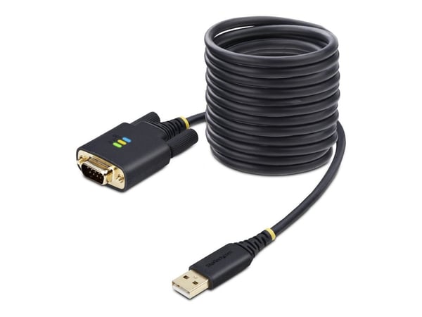 StarTech 10ft (3m) USB to Serial Adapter Cable, Interchangeable DB9 Screws/Nuts, COM Retention, USB-A to DB9 RS232, FTDI IC, Level-4 ESD Protection...