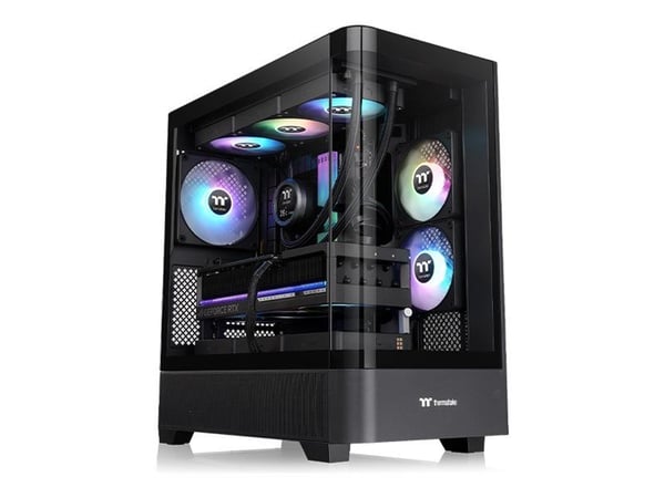 Thermaltake View 290 TG ARGB - Mid tower - ATX - genomskinlig sidopanel (härdat glas) - ingen strömförsörjning (PS2) - svart - USB/ljud
