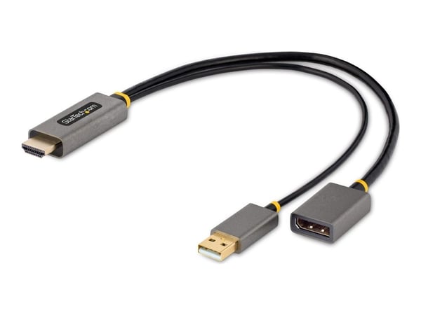 Startech 1ft (30cm) HDMI to DisplayPort Adapter, Active 4K 60Hz HDMI Source to DP Monitor Adapter Cable, USB Bus Powered, HDMI 2.0 to DisplayPort C...