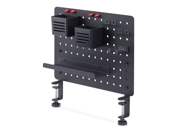 StarTech.com klemmemontert pegboard med tilbehør, 16,5 x 12,5 tommer (42 x 32 cm), stålpegboard, skrivebordsoppbevaring, skrivebordsmontert pegboar...