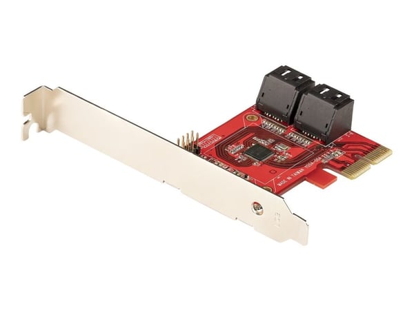 Startech SATA PCIe Card, 4 Port PCIe SATA Expansion card, 6Gbps SATA Card, Low/Full Profile, SATA Stacked Connectors, ASM1164 Non-Raid SATA Control...