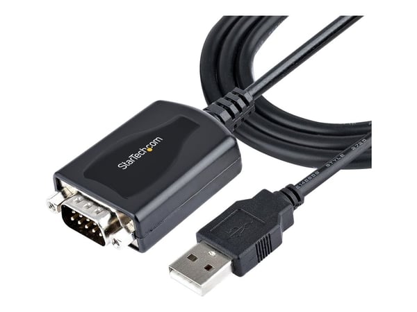 StarTech.com 3ft (1m) USB-sarjakaapeli COM-portin pidikkeellä, DB9 uros RS232 USB-muunnin, USB-sarjasovitin PLC:lle/tulostimelle/skannerille - Prol...