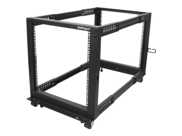 StarTech.com 4POSTRACK12U, Itseseisova teline, 12U, 544 kg, Tehostunut kaapelinhallinta, Castor-pyörät, 22,7 kg