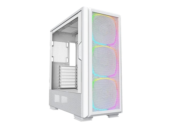 Montech SKY TWO GX - Mid tower spel - utökad ATX - genomskinlig sidopanel (glas) - ingen strömförsörjning (ATX) - vit - USB/ljud