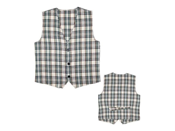Beige skotsternet vest (kostyme) – voksen Beige skotsternet vest (kostyme) – voksen