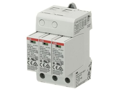 ABB OVR PV T2 40-1000 P, 1000 V, Grå, IP20, A/V, 300 g, 54 mm