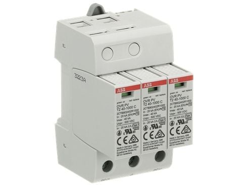 ABB OVR PV T2 40-1000 P, 1000 V, Grå, IP20, A/V, 300 g, 54 mm